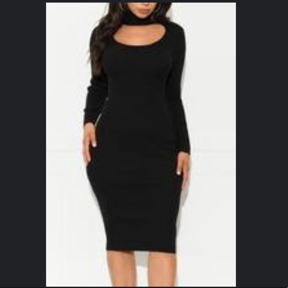 Slow down Midi Dress Black